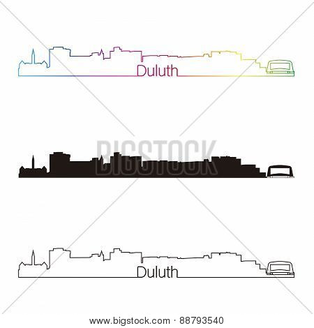 Duluth Skyline Linear Style With Rainbow