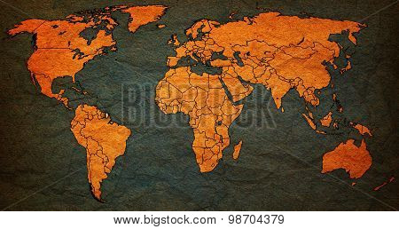 French Guyana Territory On World Map