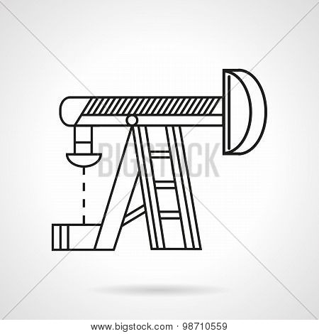 Thin line oil derrick vector icon