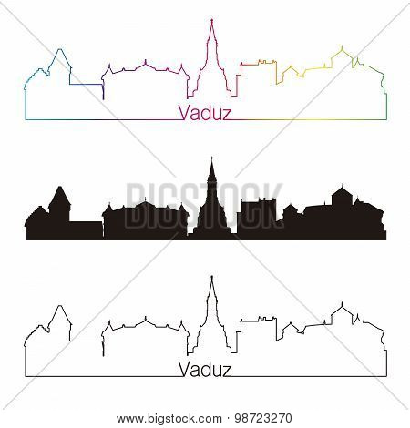 Vaduz Skyline Linear Style With Rainbow