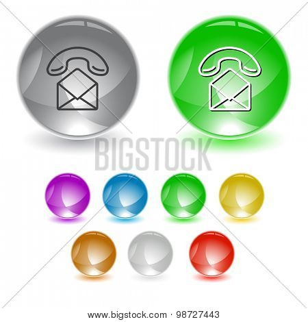 open mail with handset. Vector interface element.