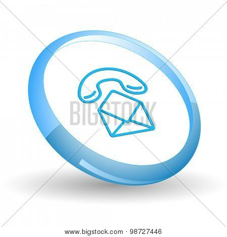 open mail with handset. Vector icon.