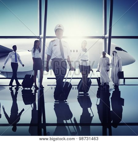 Airport Pilot Cabin Crew Professional Occupation Concept