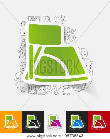 angle paper sticker with hand drawn elements