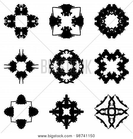 Set of nine hand draw elements for design.
