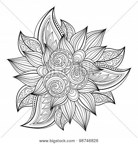 Vector Monochrome Floral Background