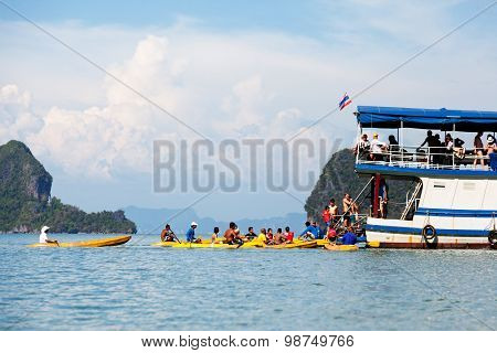 Kayaking In Pang Nga Bay, Thailand