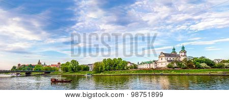 St. Michael Archangel And Wawel Castle In Cracow, Poland