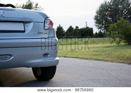 Subotica, Serbia, July 23, 2015: Photo Shooting Of A Convertible Peugeot 206 Cc Car, With Roof Down