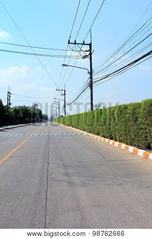 Empty Road And Lamp