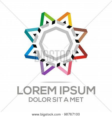 Logo abstract triangle vector