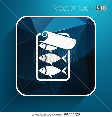 vector icon for tin fish can with ring pull