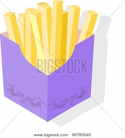 fried potatoes in a cardboard box