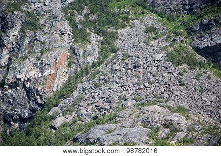 White quartz mountain side