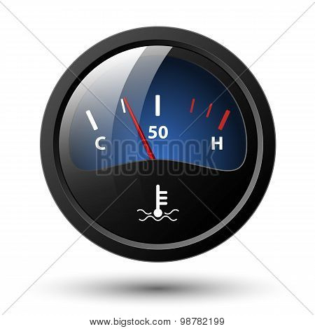 Motor Temperature Gauge Icon. Vector Illustration