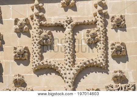 Jabalquinto Palace facade details Baeza in Spain