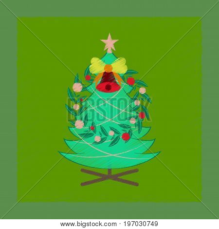 flat shading style icon of Christmas fir wreath