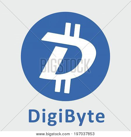 DigiByte (DGB) decentralized blockchain  criptocurrency vector logo.