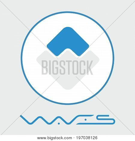 Waves decentralized blockchain  criptocurrency platform vector logo.