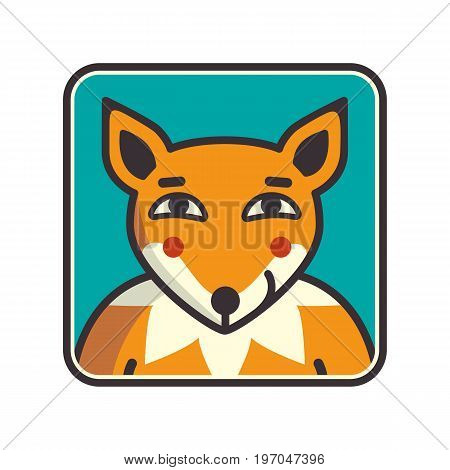 Fox head Vector Illustration. Illustration of fox head cartoon style. Fox muzzle avatar. Vector illustration