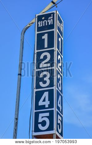 Numbers tell the lift number of the boxing ring.