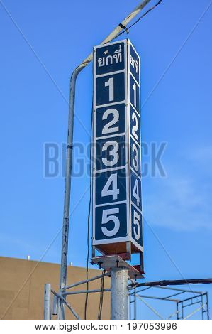 Numbers tell the lift number of the boxing ring.