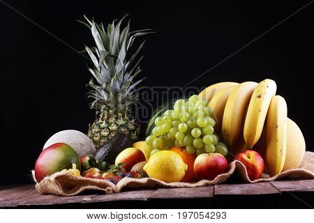 Fresh Fruits.mixed Fruits Background.healthy Eating, Dieting, Love Fruits.