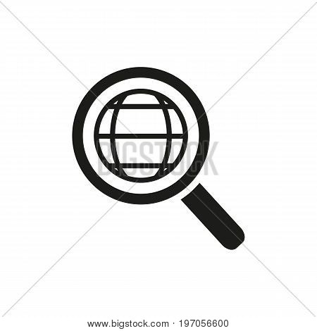 Icon of searching magnifyer. Geography, interface, internet. Navigation concept. Can be used for topics like traveling, research, guidance