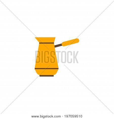 Flat Icon Turkish Cezve Element. Vector Illustration Of Flat Icon Ibrik Isolated On Clean Background