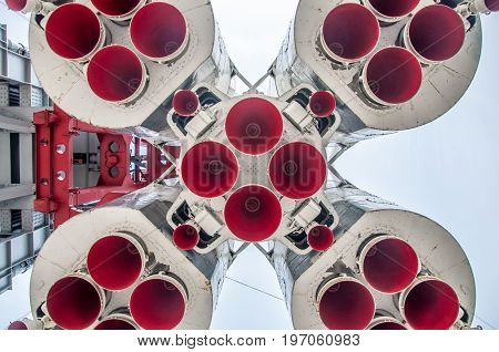 Moscow - May 5, 2017: A Bottom View At The Model Of The Soviet Spaceship Vostok