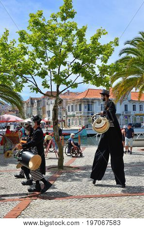 Street Musicians In Aveiro. Portugal