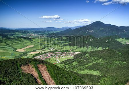 Hill Choc rom hill Hrdos (Ostre) in Mala Fatra national park. beautiful country landscape