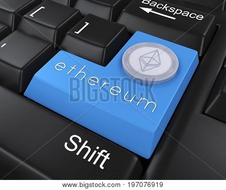 Ethereum Enter Button Illustration . 3D render