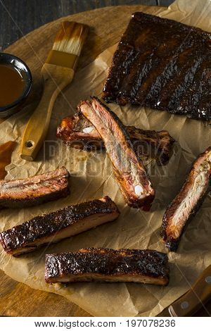 Homemade Smoked Barbecue St. Louis Style Pork Ribs
