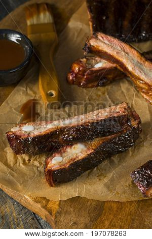 Homemade Smoked Barbecue St. Louis Style Pork Ribs