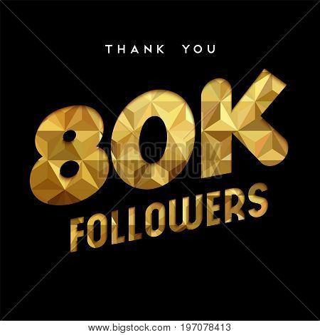 80K Gold Internet Follower Number Thank You Card