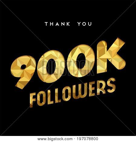 900K Gold Internet Follower Number Thank You Card