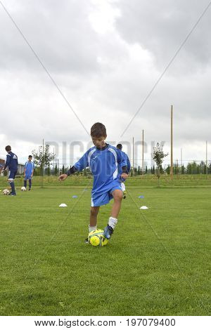 Ghimbav, Brasov, Romania - Agust 3: Soccer Football Training Camp For Kids, Children At Forex Ghimba