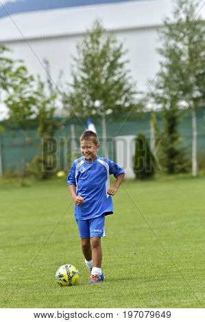 Ghimbav, Brasov, Romania - Agust 3: Soccer Football Training Camp For Kids, Children At Forex Ghimba