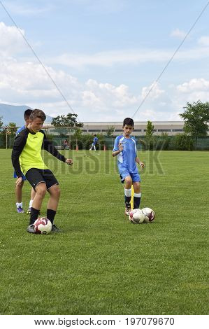 Ghimbav, Brasov, Romania - Agust 3: Soccer Football Training Camp For Kids, Children At Forex Ghimba