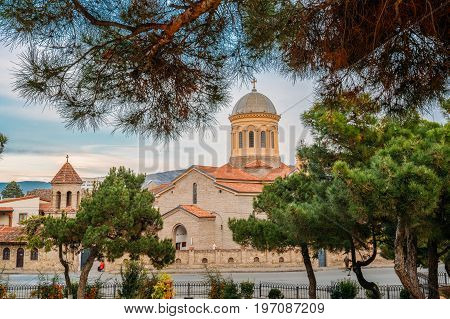Gori, Shida Kartli Region, Georgia, Eurasia. Cathedral Of The Blessed Virgin Mary In Sunny Summer Day.