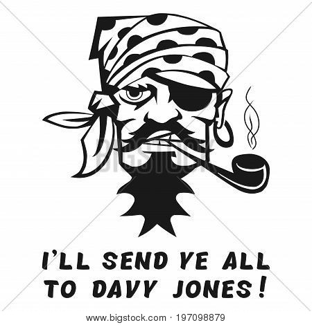 Vector image of a pirate with the inscription 