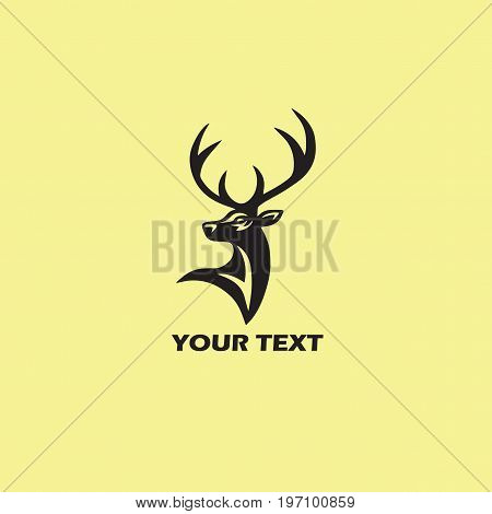 Deer Logo Template. Vector Illustration Design Simple