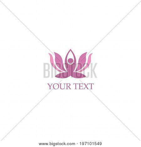 Yoga Logo Lotus Concept. Vector Illustration Template