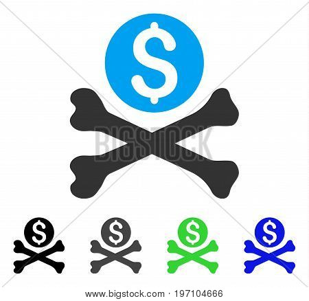 Mortal Debt flat vector pictogram. Colored mortal debt gray, black, blue, green icon variants. Flat icon style for graphic design.