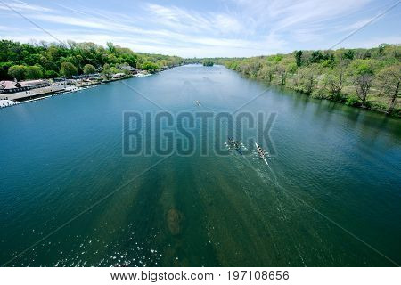 Schuylkill River Regatta competition in Philadelphia, Pennsylvania