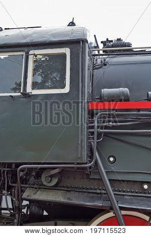Novosibirsk Museum of railway equipment retro appliances railway transportation Museum exhibit Museum under the open sky railway Novosibirsk West-Siberian railway sightseeingSoviet mainline freight steam locomotive of series L P - 32