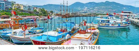 Panorama With Fishing Boats In Alanya