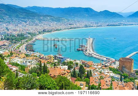 Aerial View Of Alanya Port