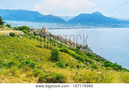 The Slope With Alanya Fortress Wall